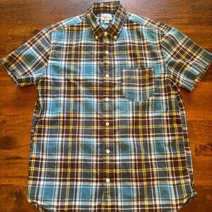 J.Crew Men’s Short Sleeve Plaid Button-Up Shirt – Size Medium – Excellent Condit